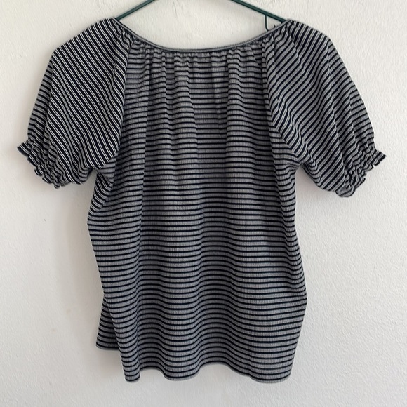 MADEWELL TEXTURE & THREAD STRIPED PEASANT TOP - Picture 7 of 7